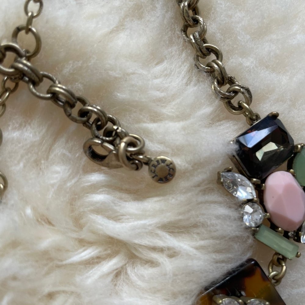 J.Crew Statement Crystal Stone Tortoise Shell Pin… - image 2